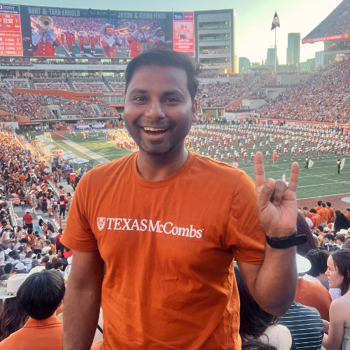 Image of Manprit at an American football game