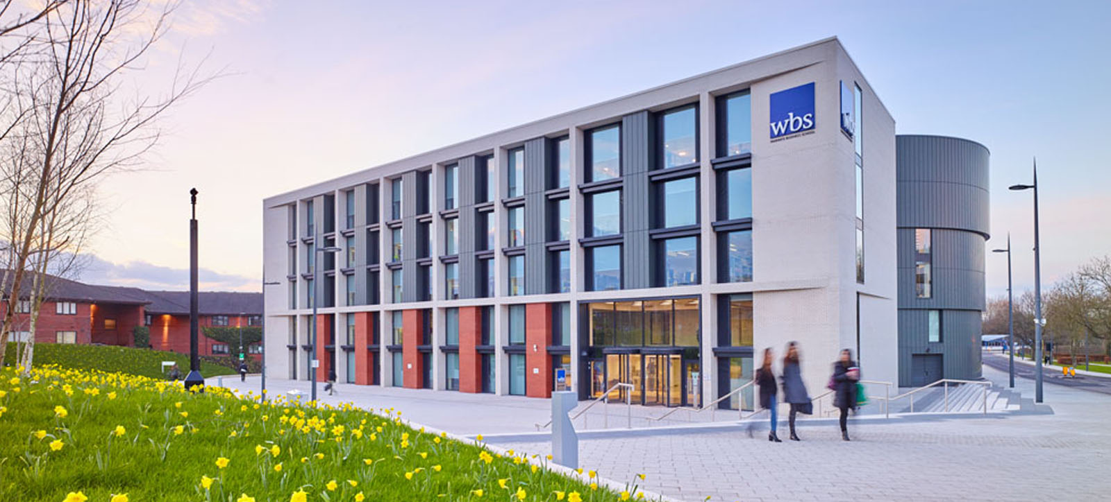 The WBS building at night