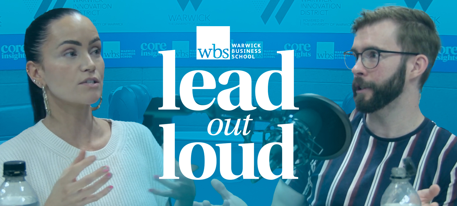 The lead out loud podcast logo with Holly Matthews left and Joshua Fullard right